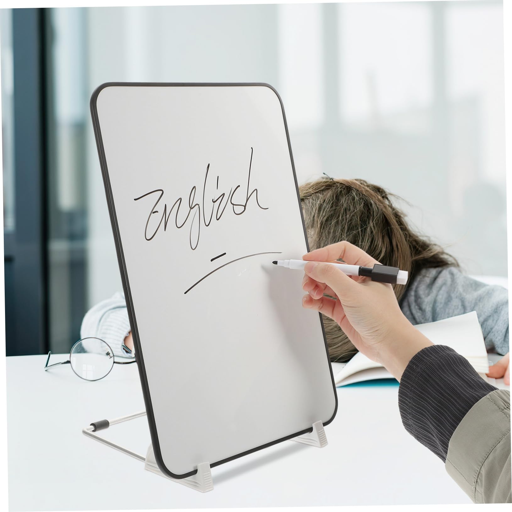Doppelseitiges Whiteboard 1 Satz aus Kunststoff und Metall, Weiß