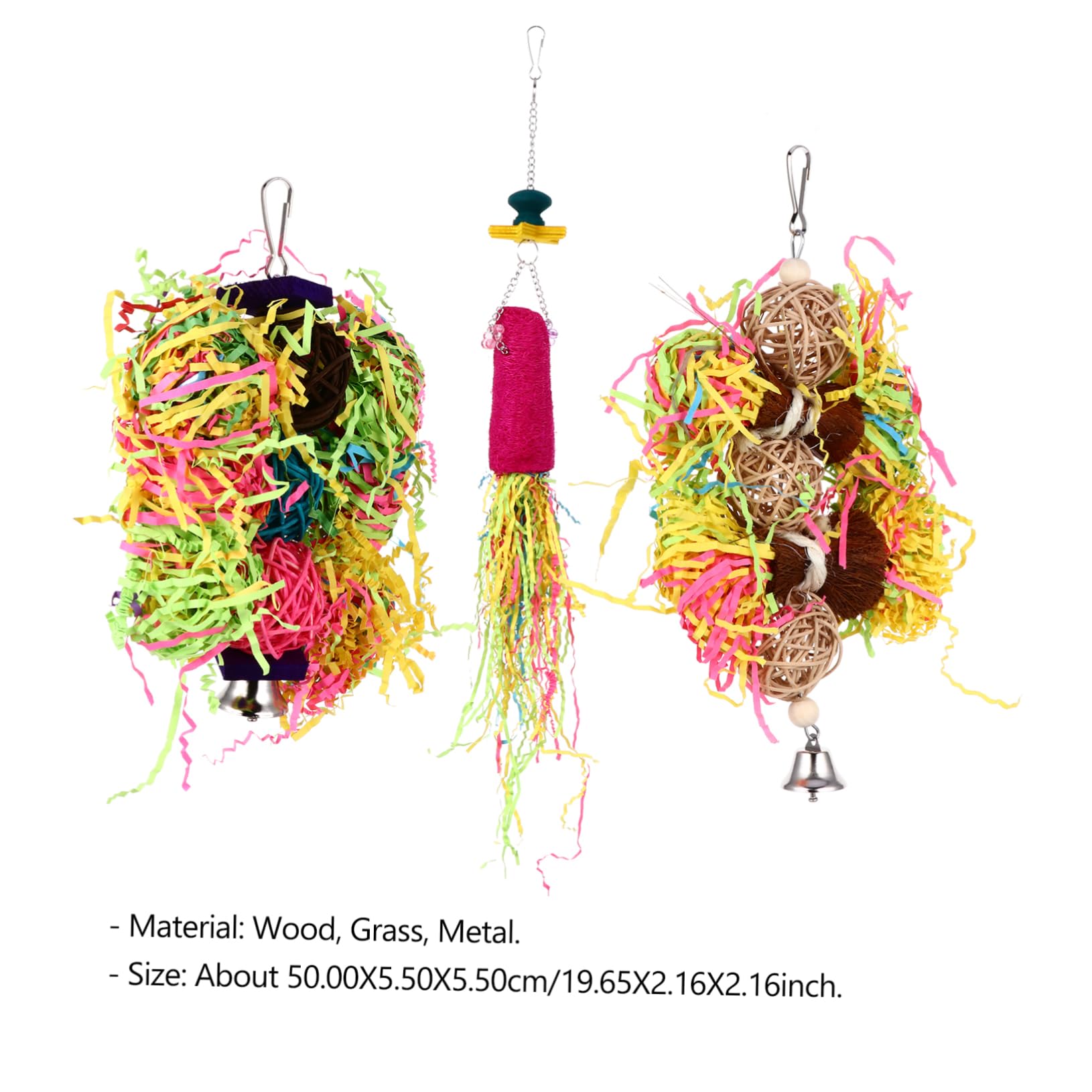 POPETPOP Lot De 3 Jouets À Mâcher pour Oiseaux Broyeur Jouet À Mâcher pour Perroquet Accessoire pour Oiseaux Jouet Amusant pour De Compagnie 3 Pièces X 3