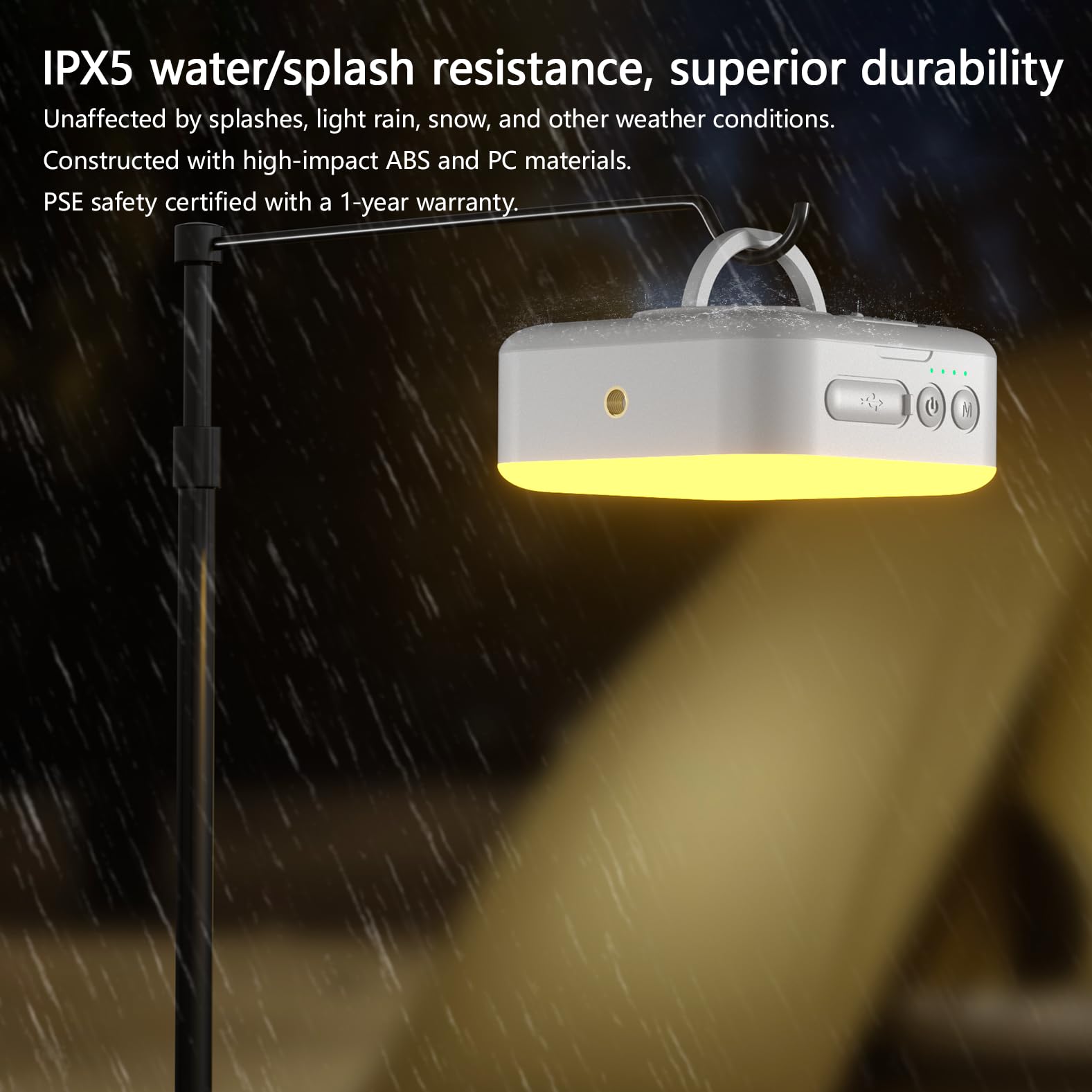 Lanterna da campeggio solare ricaricabile, 5000 mAh, luci da campeggio 3000 lm, luci da campeggio fino a 144 ore, 5 modalità di illuminazione, lanterne impermeabili IPX5 per interruzioni di corrente