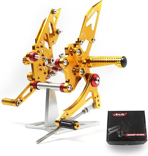 Miniatura 118 de Arashi reposapiés para motocicleta, accesorios ajustables, juego de reposapiés traseros Negro