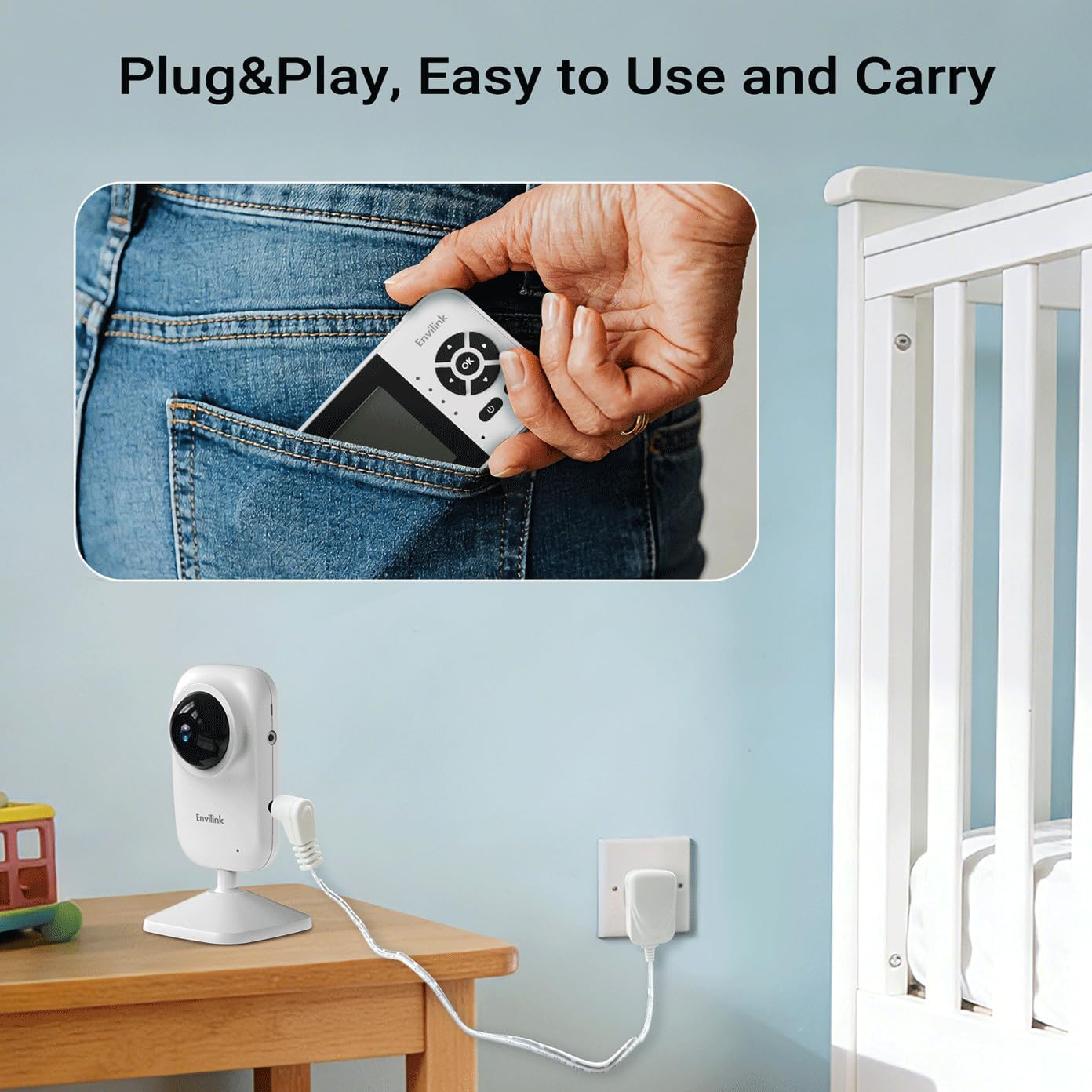 Baby Monitor with Camera and Audio, Video Baby Monitor WiFi Night Vision, 2.8" LCD Screen Baby Camera VOX Mode Alarm and 1200ft Long Range