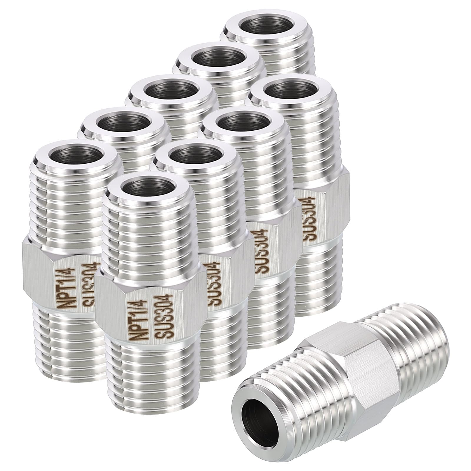 Adaptateur coudé 90 mâle NPT 6.35 mm en acier inox 304 pour raccordement étanche de tuyauterie