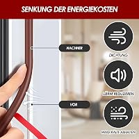 WORLUDE 6m Ajtótömítő Szalag Öntapadós Gumi Tömítés Barna Hangszigetelő Vízálló 3