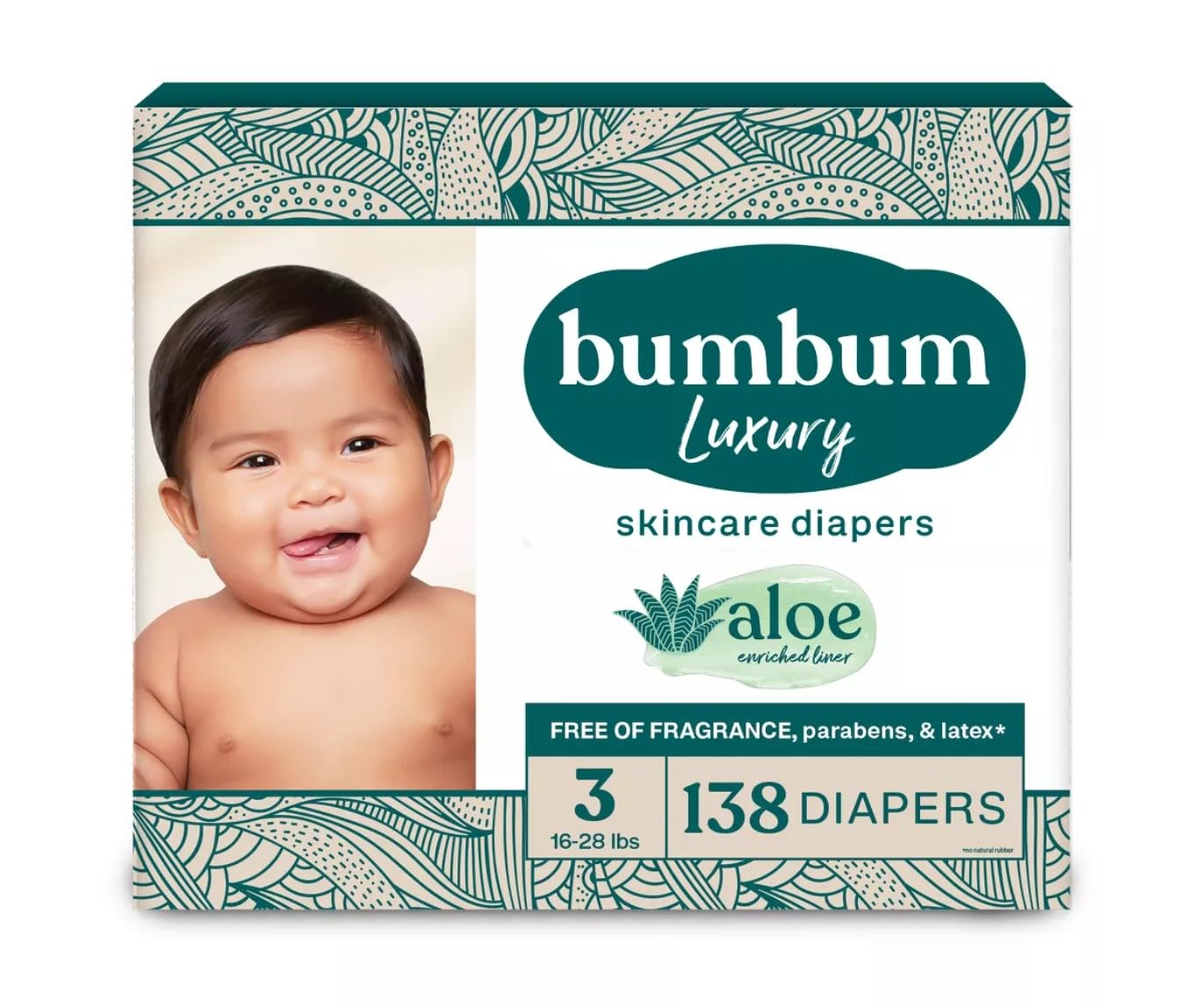 New Premium Soft Bum-Bum Luxury Diapers, Size 3, 138 Count - Fragrance-Free (Pack of 1)