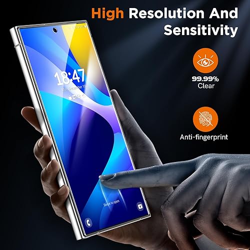 Miniatura 18 de LK Paquete de 3 protectores de pantalla para Samsung Galaxy S23 Ultra [no de vidrio] [compatible con desbloqueo de huellas dactilares] Protector