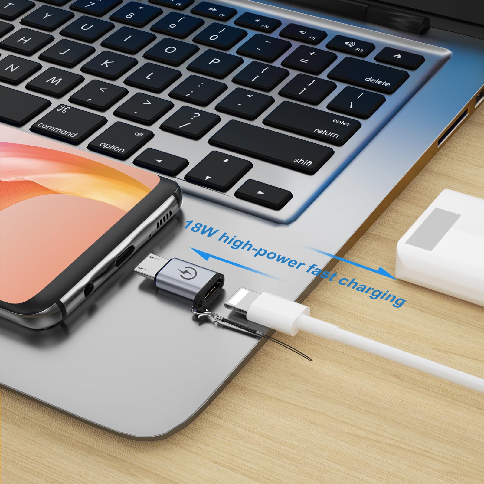 Adattatore Micro USB A Lightning (2 Pezzi) – Supporta Ricarica Veloce E Dati – Portachiavi Incluso - 2
