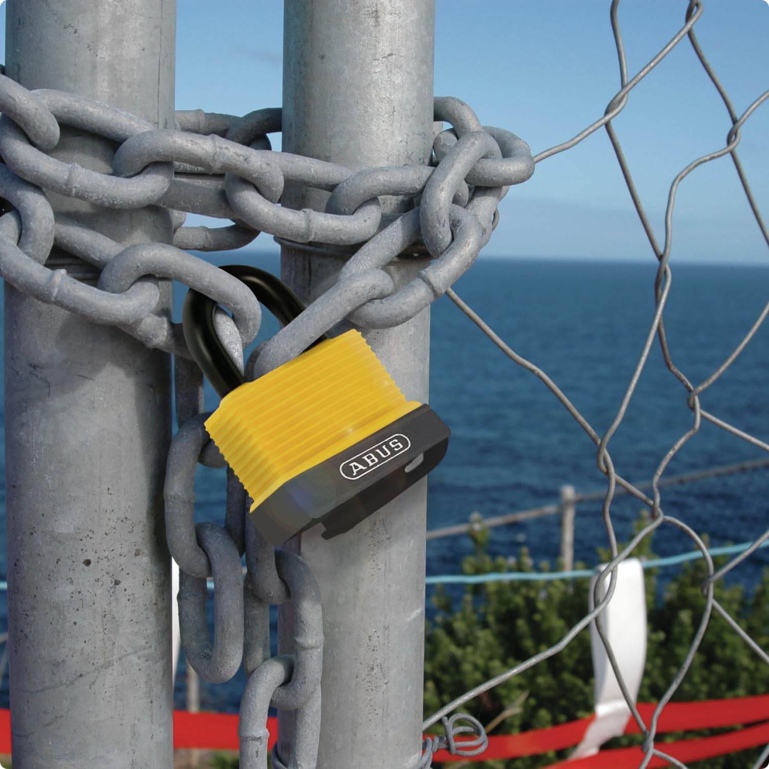 ABUS hangslot messing 70/45HB63 met hoge beugel - weerbestendig - slothuis van messing - slagvaste kunststof coating - ABUS veiligheidsniveau 5