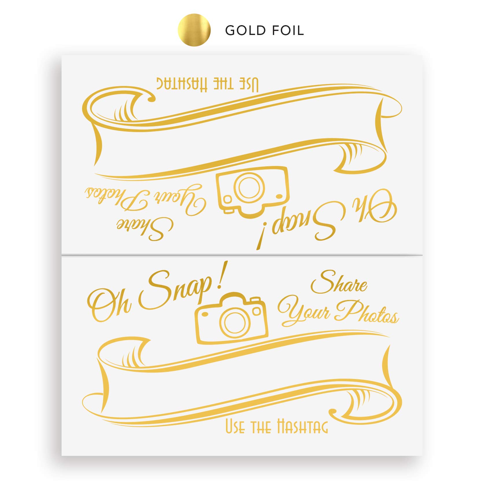 Wedding Hashtags Signs, Gold Foil, 20 pack, elegant quality. # Sign for Instagram Facebook, Twitter - Image 3