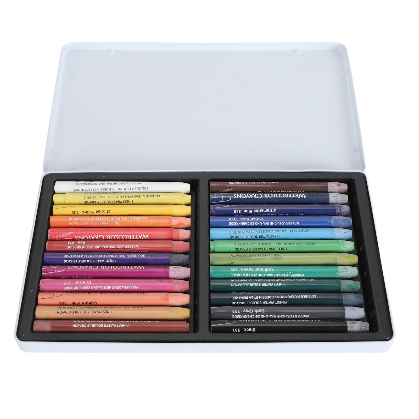 Zestaw kredek akwarelowych Silky Professional Art Przenośny do papieru Szklane lustra dla początkujących (24 Colors)