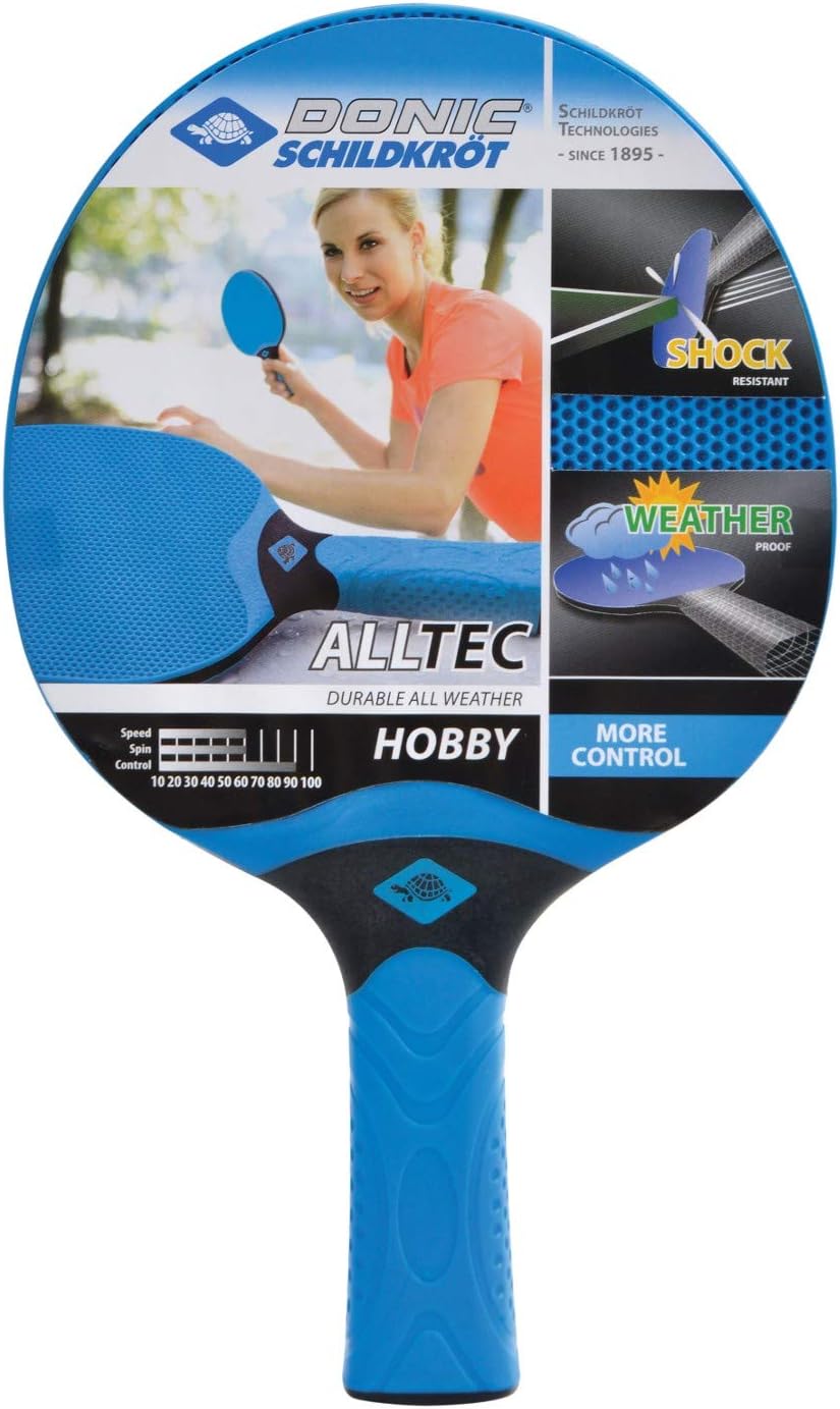 Donic-Schildkröt Outdoor Tischtennisschläger Alltec Hobby, Kunststoffschläger, wetterfest robust abwaschbar, 733014