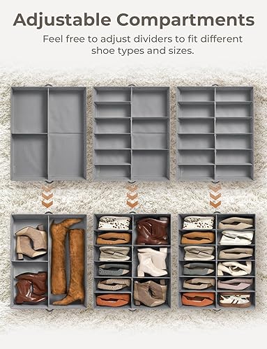 Miniatura 3 de StorageWorks Organizador de zapatos para armario, se adapta a hasta 24 pares, paquete de 2 contenedores de almacenamiento de zapatos de tela ultra