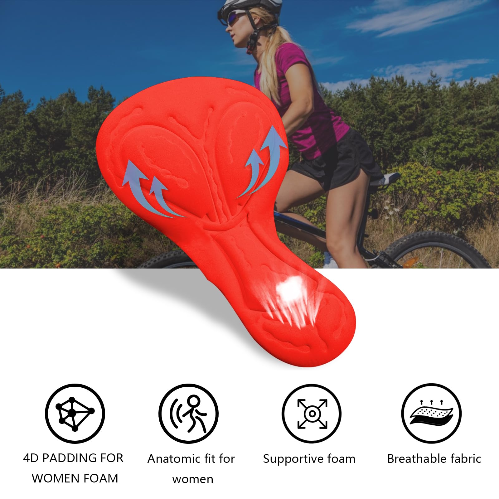 TBoonor Pantaloni Ciclismo Donna Triangolo Imbottite Pantaloncini da Ciclismo Antiscivolo Traspiranti da Ciclismo ad Asciugatura Rapida da Donna Imbottiti Pantaloncini Bicicletta