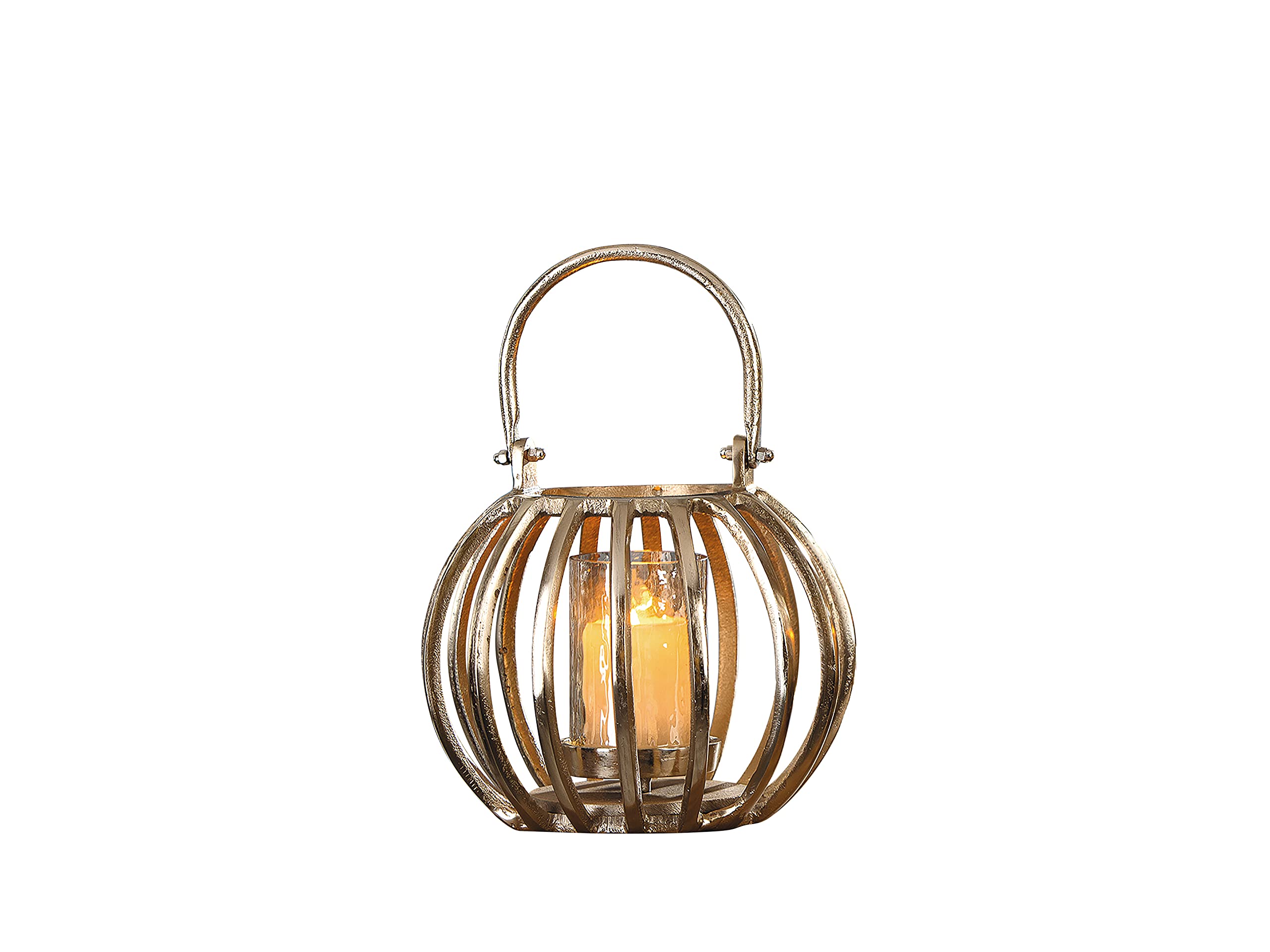 GILDE Kerzenleuchter Windlicht - aus Aluminium - Deko Wohnzimmer - Weihnachtslicht - Ø 23 cm