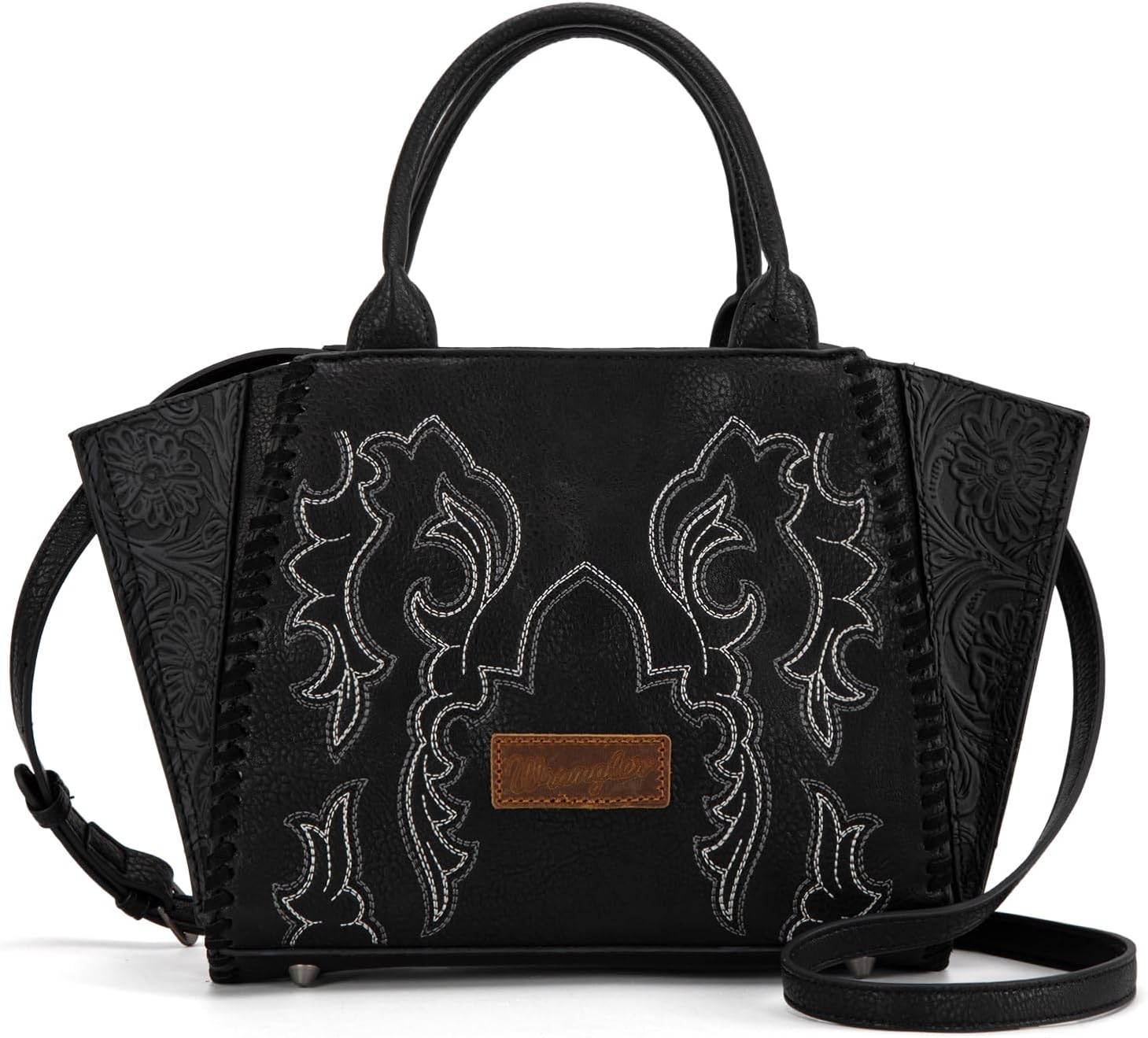 Wrangler Purse for Women Embroidered Boot Scroll Tote Bag Rodeo Top Handle Handbags with Crossbody Strap
