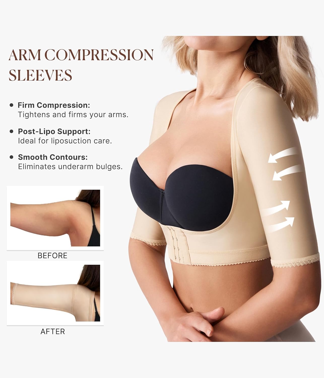 BRABIC Women's Shapewear Tops Post Surgery Compression Sleeve for Arm Shaper - Image 5