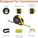 Amazon Basics Self-Locking Tape Measure - 33-Feet (10-Meters), Inch/Metric Scale, MID Accuracy