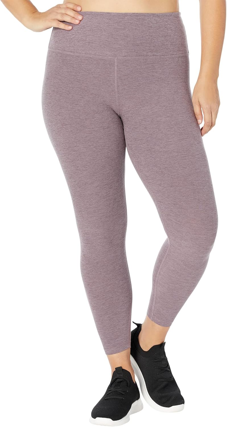 Beyond Yoga Womens Plus Size High Waisted Midi Leggings Silverberry Heather 2X 25