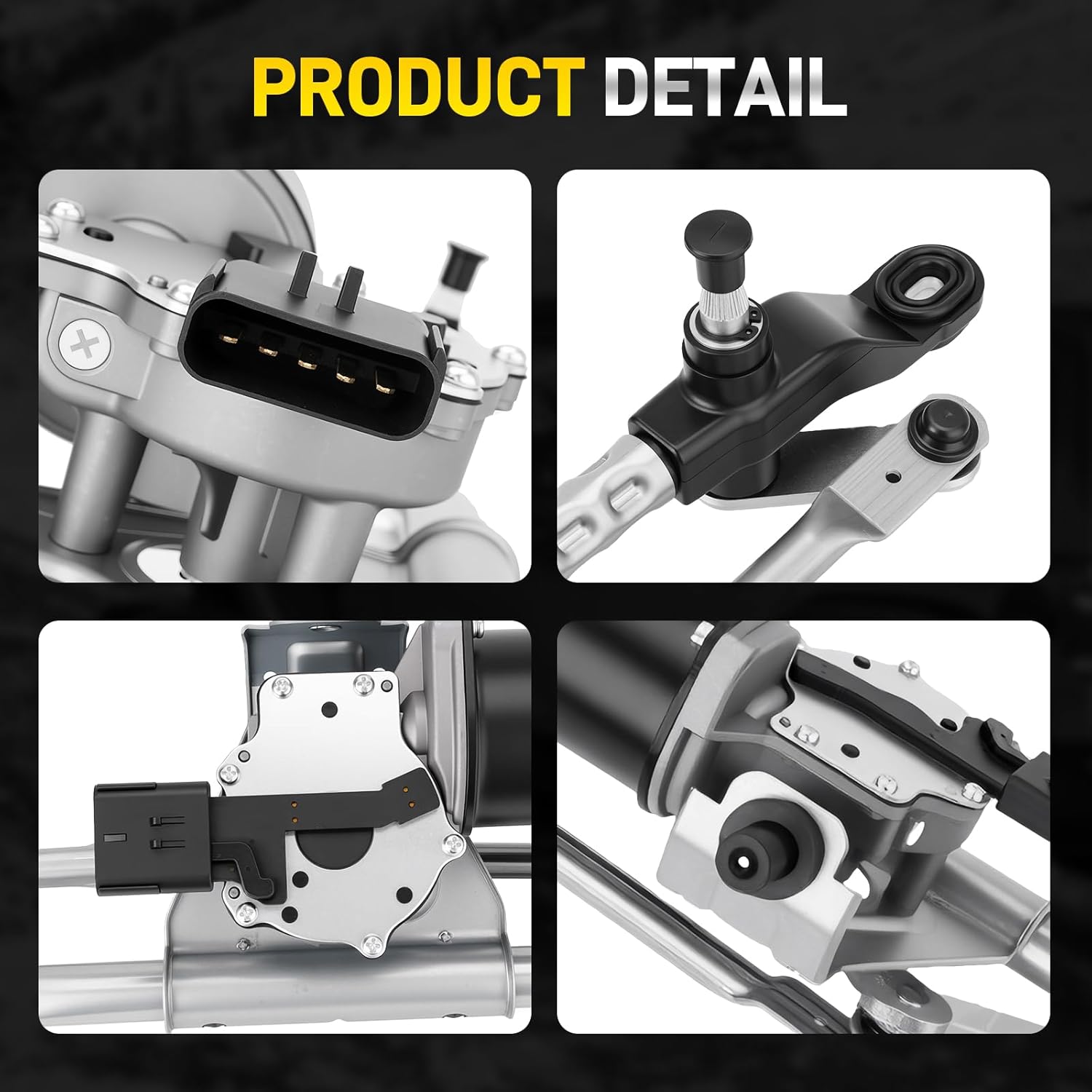 55077859AB Front Windshield Wiper Motor and Linkage Assembly Compatible with 2007-2018 Jeep Wrangler, 2018 Wrangler JK 3.6L 3.8L, Replace# 55077859AD 55077859AC 602-105AS 602105AS