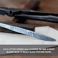 Vista 8 de Wicks Forge Cuchillo de hierro fundido con abrecartas Accesorio de escritorio de lujo, rústico y antiguo para cortar sobres y paquetes de papel