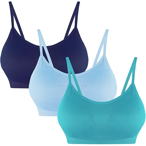 B.BANG Padded Bralettes for Women Seamless Strappy Sports Bra Comfortable Mini Yoga Camisole Bras