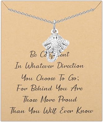 LQRI Manta Ray Necklace Cute Devil Fish Necklace Stingray Gift Sea Lover Gift Sea Animal Jewelry for Women