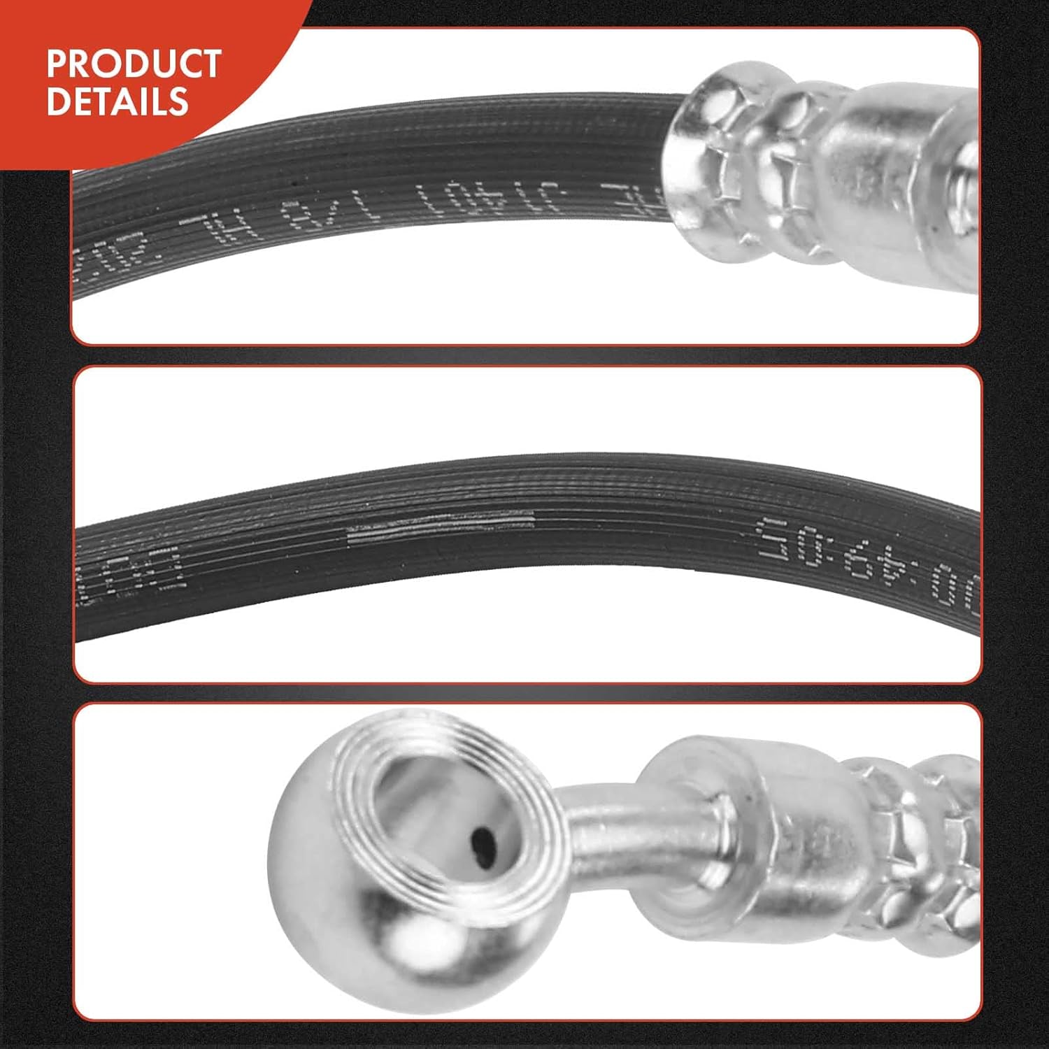 A-Premium Rear Driver and Passenger Brake Hydraulic Hoses Compatible with Select Hyundai and Kia Models - Tucson 2005-2009, Sportage 2005-2010 - Replace# 587372E305, 587372E350(Pack of 2)