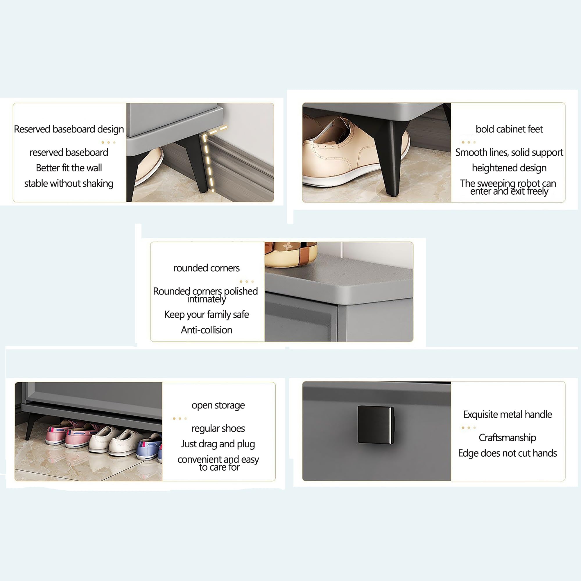 HOMCOM Scarpiera Moderna Con 2 Cassetti Ribaltabili Per 10 Paia Di Scarpe E Ripiano Regolabile 54x24x82 792607