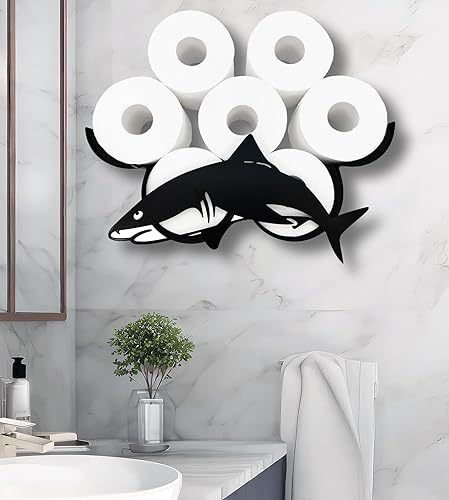 Miniatura 20 de Black Antler - Soporte de papel higiénico de metal, organizador de papel higiénico decorativo de metal para baños, capacidad para 8 rollos