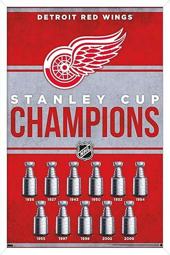 Miniatura 7 de Trends International NHL Detroit Red Wings - Póster de pared de Champions 23, 14.72 x 22.37 pulgadas, paquete de póster y montaje prémium