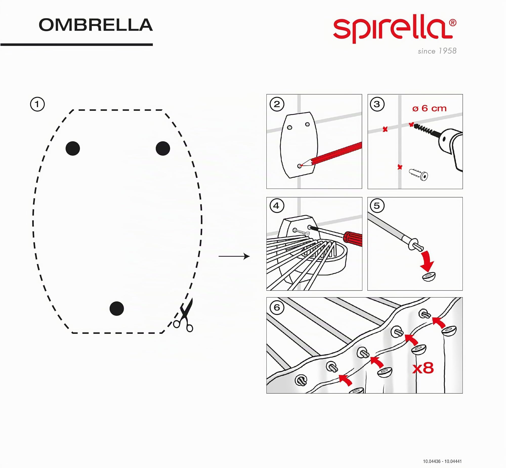 Spirella, Tenda da Doccia in PEVA, Modello Ombrella, Tenda da Doccia con 8 Occhielli in Stile Moderno, Materiale Impermeabile, Leggero e Resistente all'Acqua, 200x170 cm Bianco