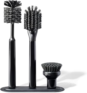 Curio Home Goods Ionic Brush Set, Onyx/Black