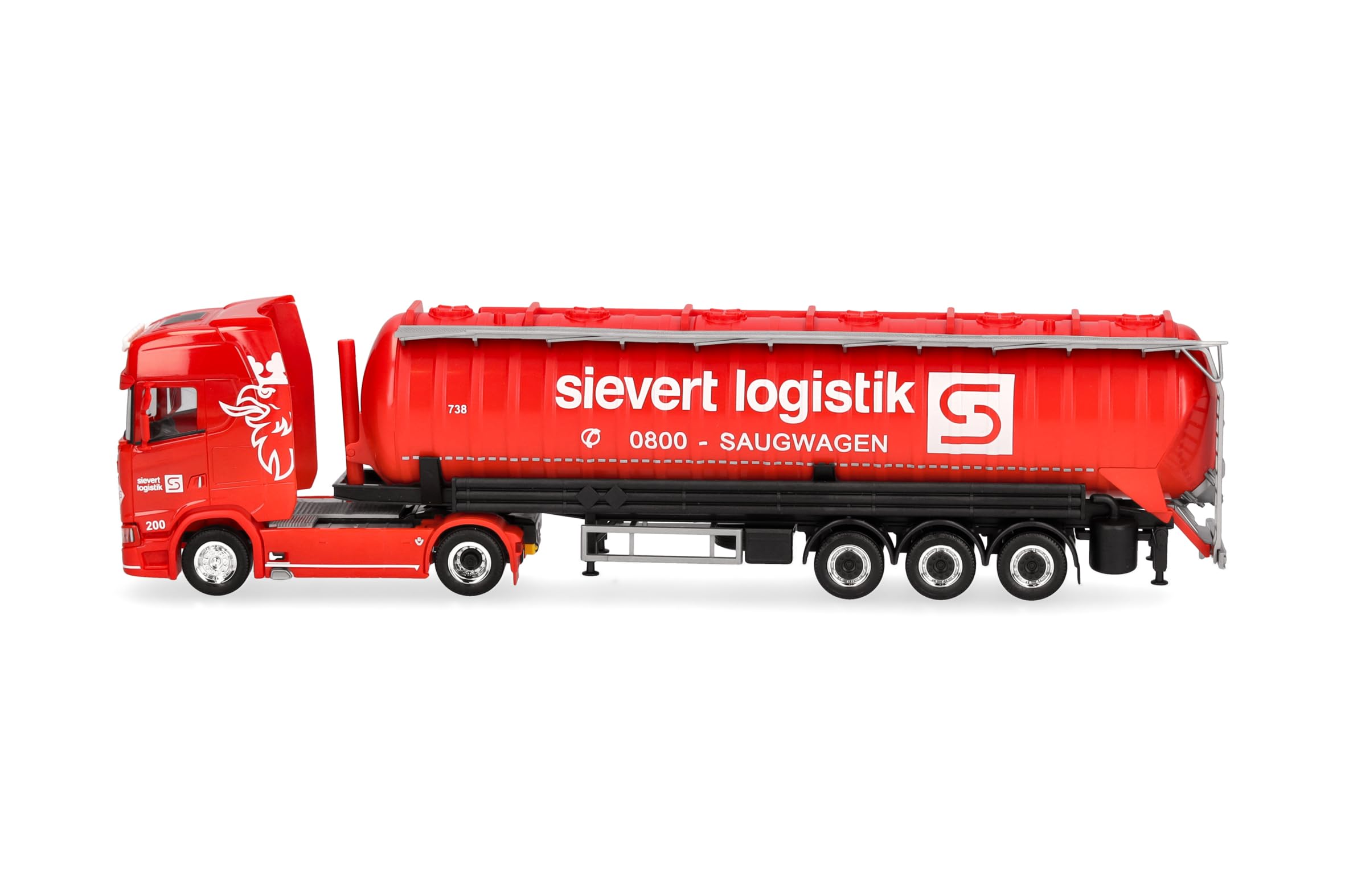 Herpa LKW Modell Scania CS 20 HD Saugsilo-Sattelzug Sievert Logistik, Miniatur im Maßstab 1:87, Sammlerstück, Made in Germany, Kunststoff