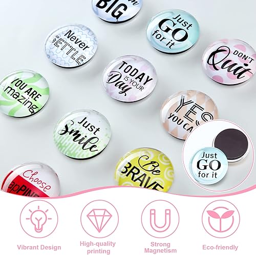 Miniatura 5 de 10 imanes inspiradores para refrigerador, con cita motivacional, imanes de vidrio para refrigerador, pizarra blanca, para aula, oficina, hogar,