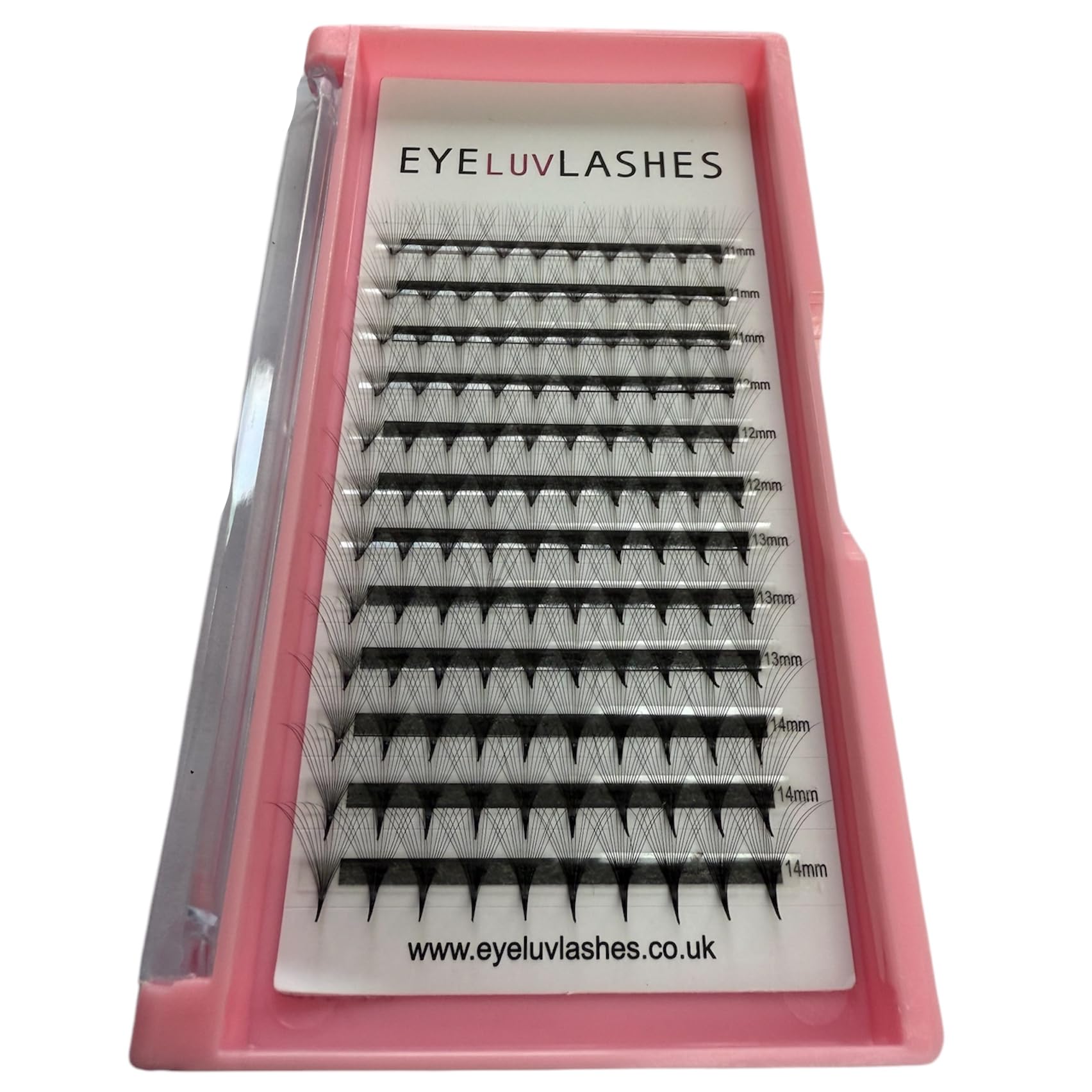 Russian Premade Lashes 14D D Curl 11-14 Mix Length Pre Made Lash Fans Volume Lashes Promade Lash Extensions Pre Made Lash Fans Eyelash Tray (14D 0.05 D Curl 11-14 Mix) - Image 3