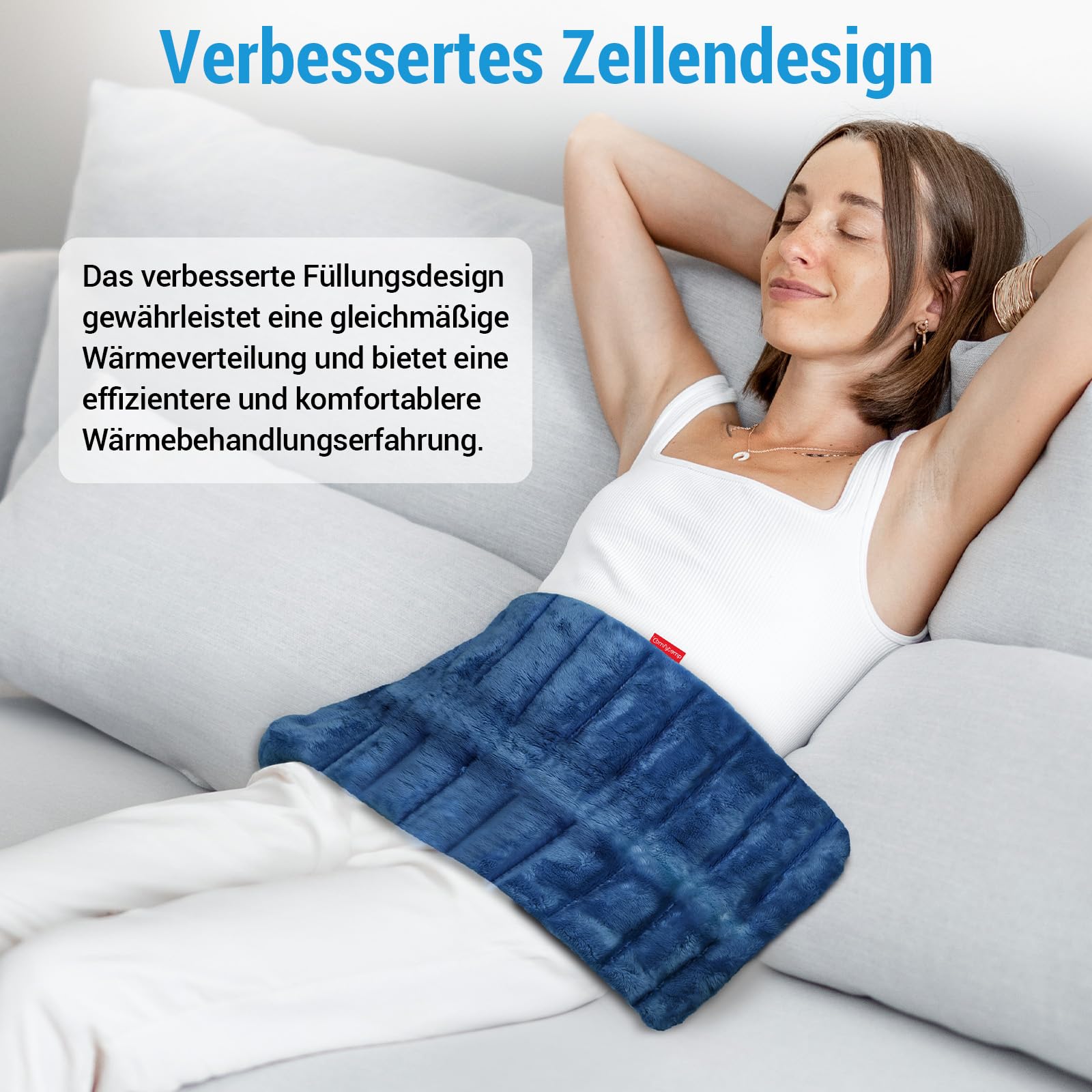 Comfytemp XXL großes Körnerkissen Mikrowelle Wärmekissen 30x60cm 1,8kg (Packung mit 2)