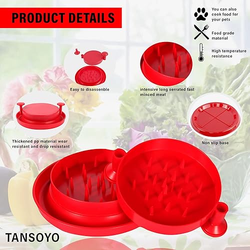 Miniatura 7 de Picador de carne, máquina trituradora de pollo, garras de alimentos, herramienta de trituración de carne de res Ami, asas antideslizantes de cerdo