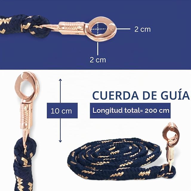 Foto 6 de 7 de Caballo con gancho de pánico, color oro rosa, 2 m, muchos colores con purpurina (azul oscuro-oro)