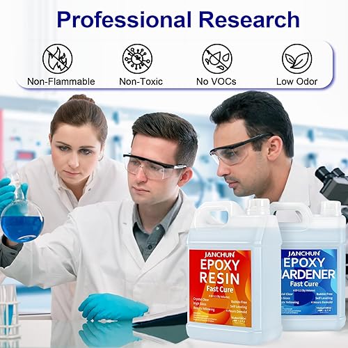 Miniatura 7 de JANCHUN Kit de resina epoxi transparente de 2 galones, sin burbujas, antiamarilleo, autonivelante, fácil de mezclar, revestimiento y resina de