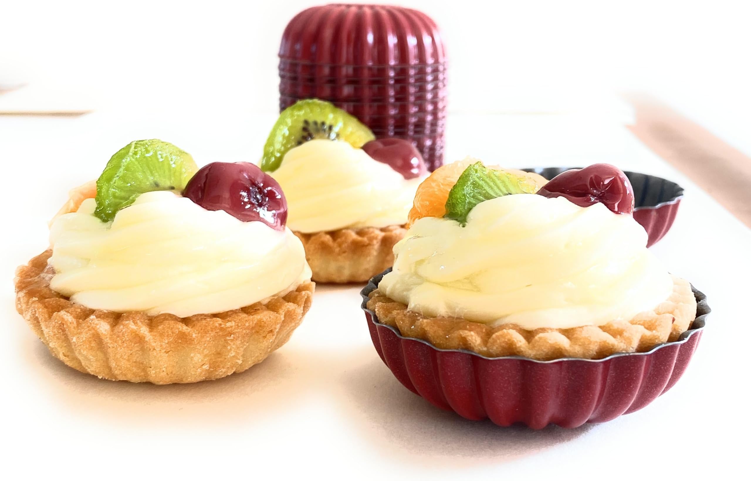 Heart Mini Tart Pan - Tartaletas 20 piece Form for Baking Tin - Nonstick Coating Easy to Clean - Ideal for Small Pastry