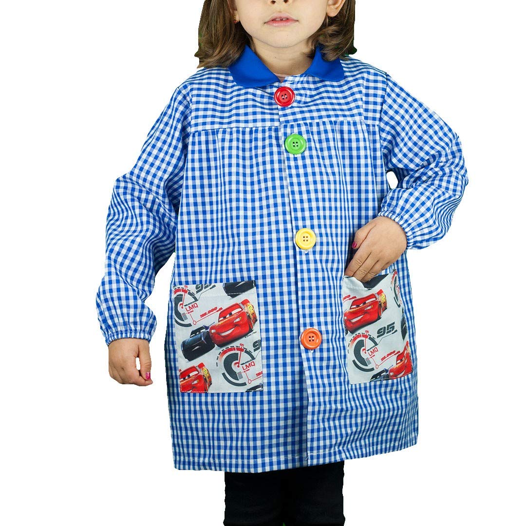 KLOTTZ CARS - Babi guardería bolsillos de tela CARS Niñas color: AZUL talla: 1