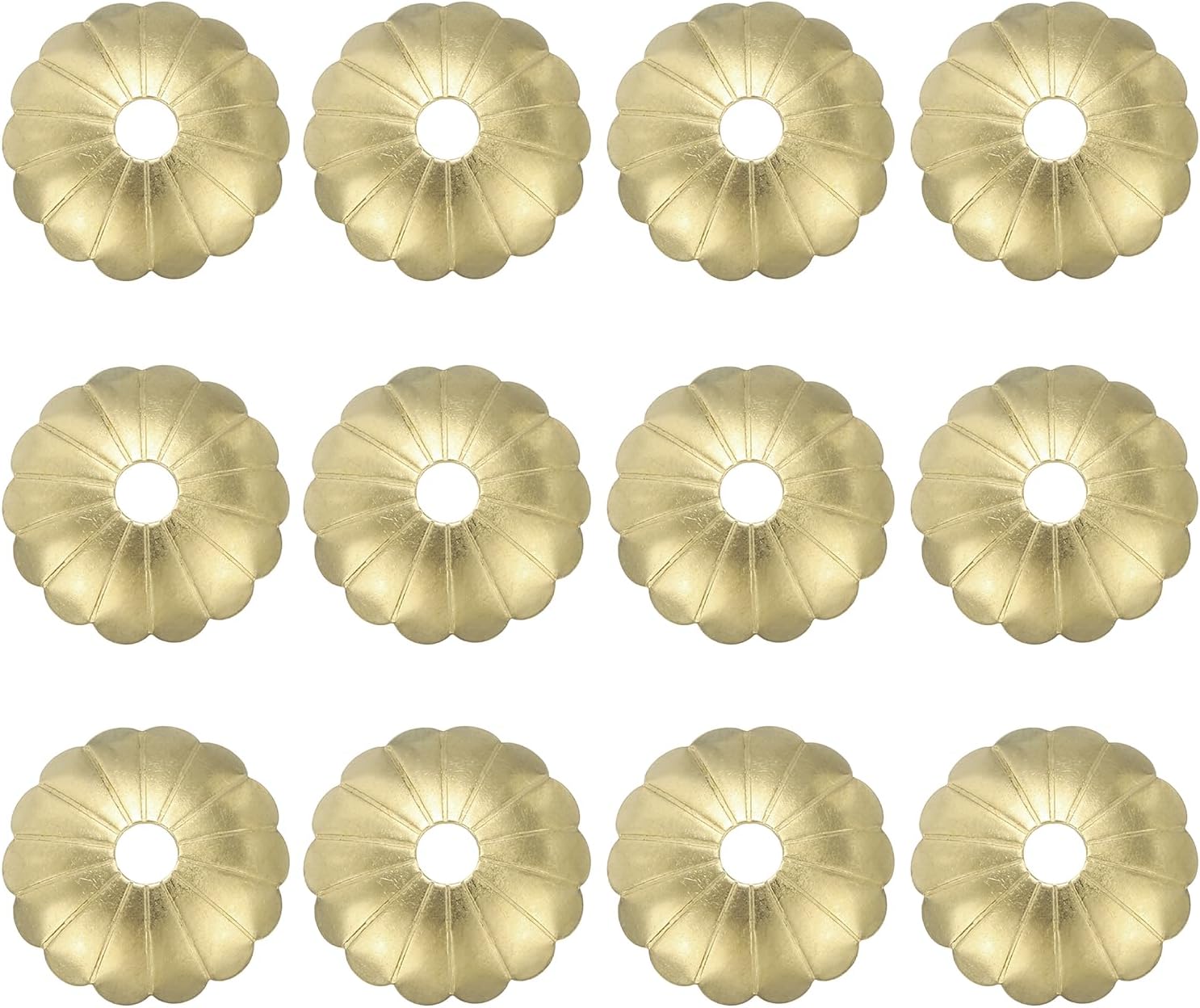 uxcell 6Pcs Cabinet Knob Backplate, 1.18 Inch Drum Plum Shape Brass Backplate Washers Classical Furniture Decoration Gasket for Cabinet Drawer Cupboard Doors Hardware(Brass)