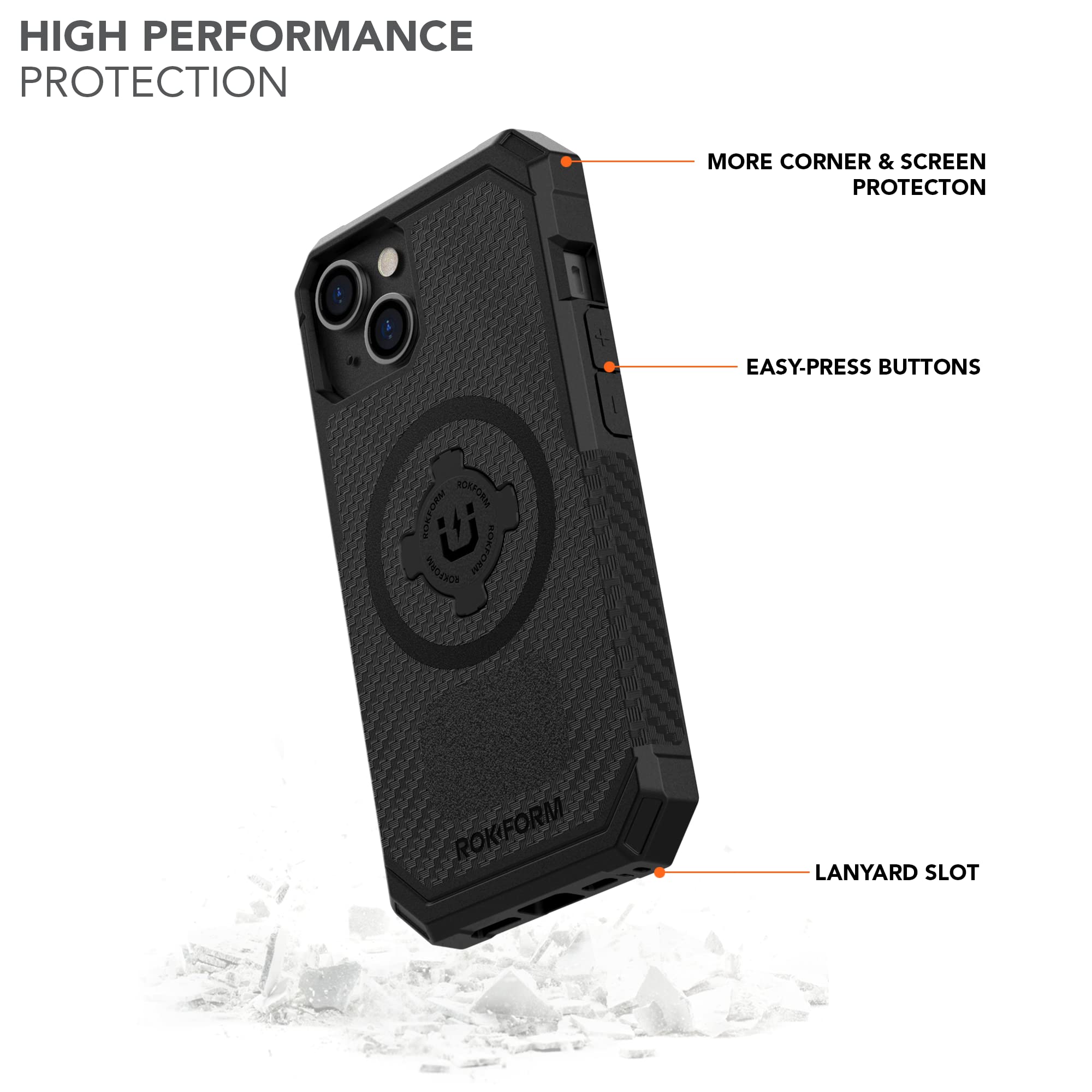 Rokform iPhone 14 Pro Max ラギッドケース Rokform - iPhone 14 Case, Rugged Series, Dual Magnetic, iPhone