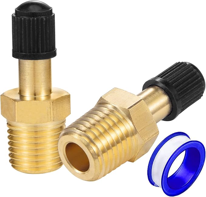 Breezliy 2PCS 1/4" NPT Tank Valve AntiCorrosion Brass Schrader Valve