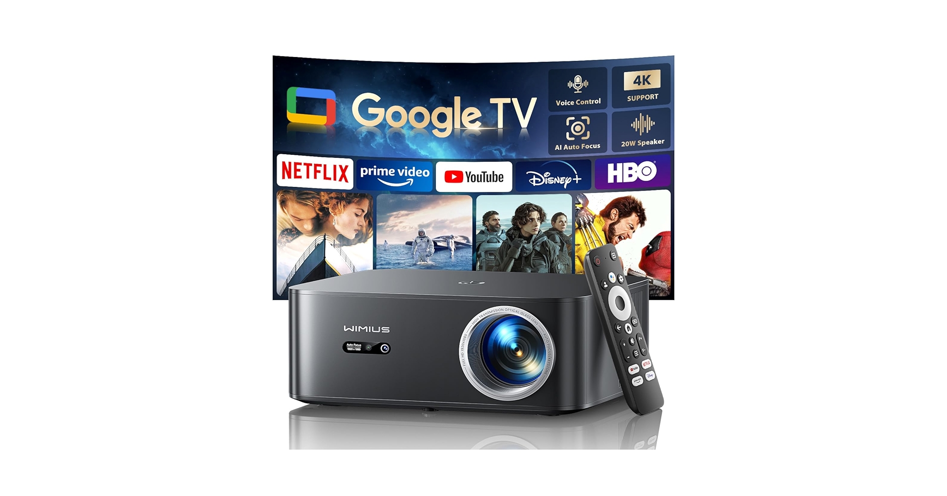 Amazon.com: Google TV 4K Supported Smart Projector,Outdoor