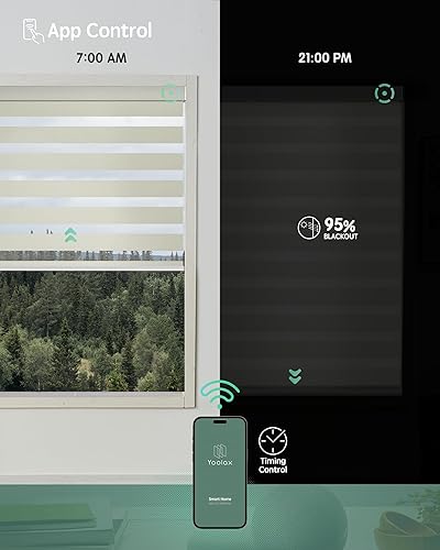 Miniatura 90 de Persianas de cebra motorizadas Yoolax compatibles con Alexa, persianas motorizadas con control remoto, persianas eléctricas inteligentes automáticas