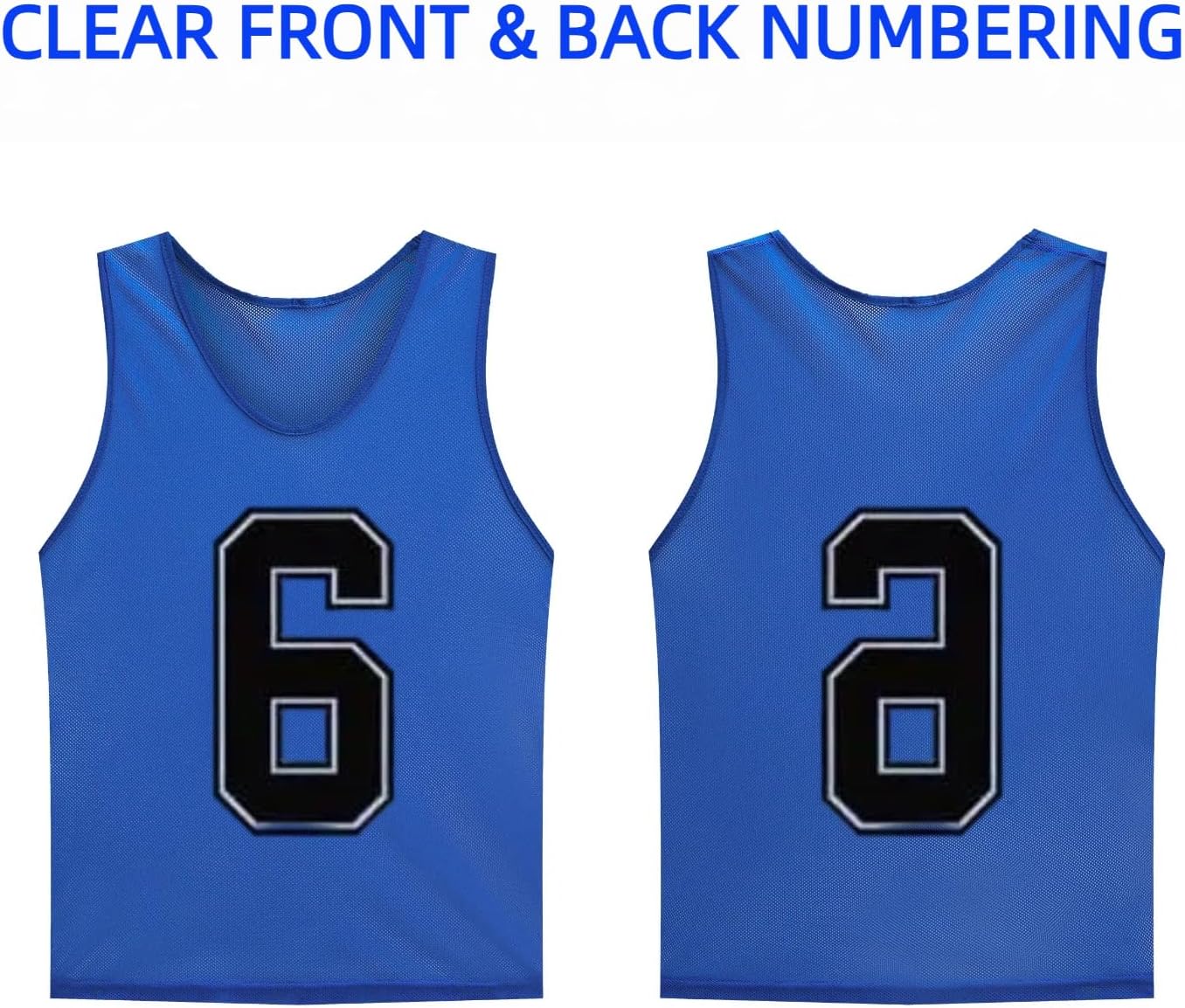 Pinnies Set of 12 Scrimmage Vests Soccer Bibs Pinnies Team Practice Jerseys with Drawstring Bag & Captain's Armband - Image 4