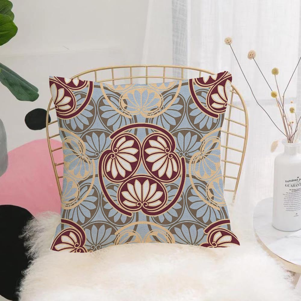HYOSXW Cushion Cover,Throw Pillow Case Home Decorative for Living Room Bedroom Sofa Chair 16X16 Inch,Abstract seamless pattern with curling elements.,Pillowcase 40X40cm