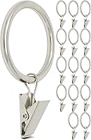 Vista 7 de MERIVILLE - Anillos de cortina con clip de 1.5 pulgadas de diámetro interior, se adaptan a cortinero de hasta 1 y 1/4 pulgadas