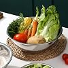 3 Pack Stainless Steel Mixing Bowls, 5 Quart Flat Base Stainless Steel Serving Bowls, 33cm/13inch Mirror Polish Large Metal Bowl Set for Kitchen Cooking, Baking, Prepping