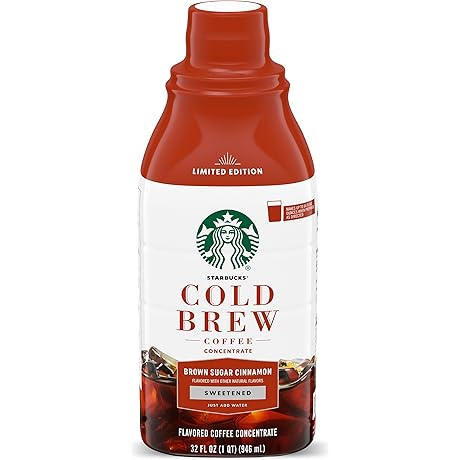 Starbucks Cold Brew Coffee Concentrate, Limited Edition Sweetened Brown Sugar Cinnamon